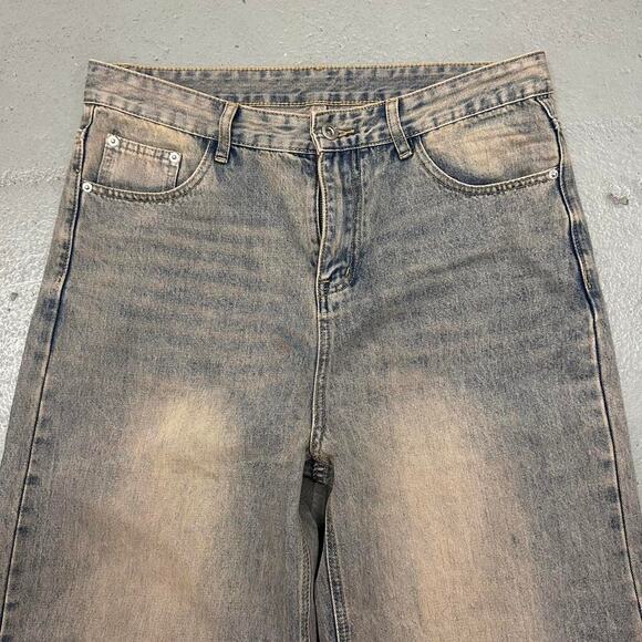 TAN DESERT WIDE LEG BAGGY WAIST 28 MODELED ND - Picture 4 of 8